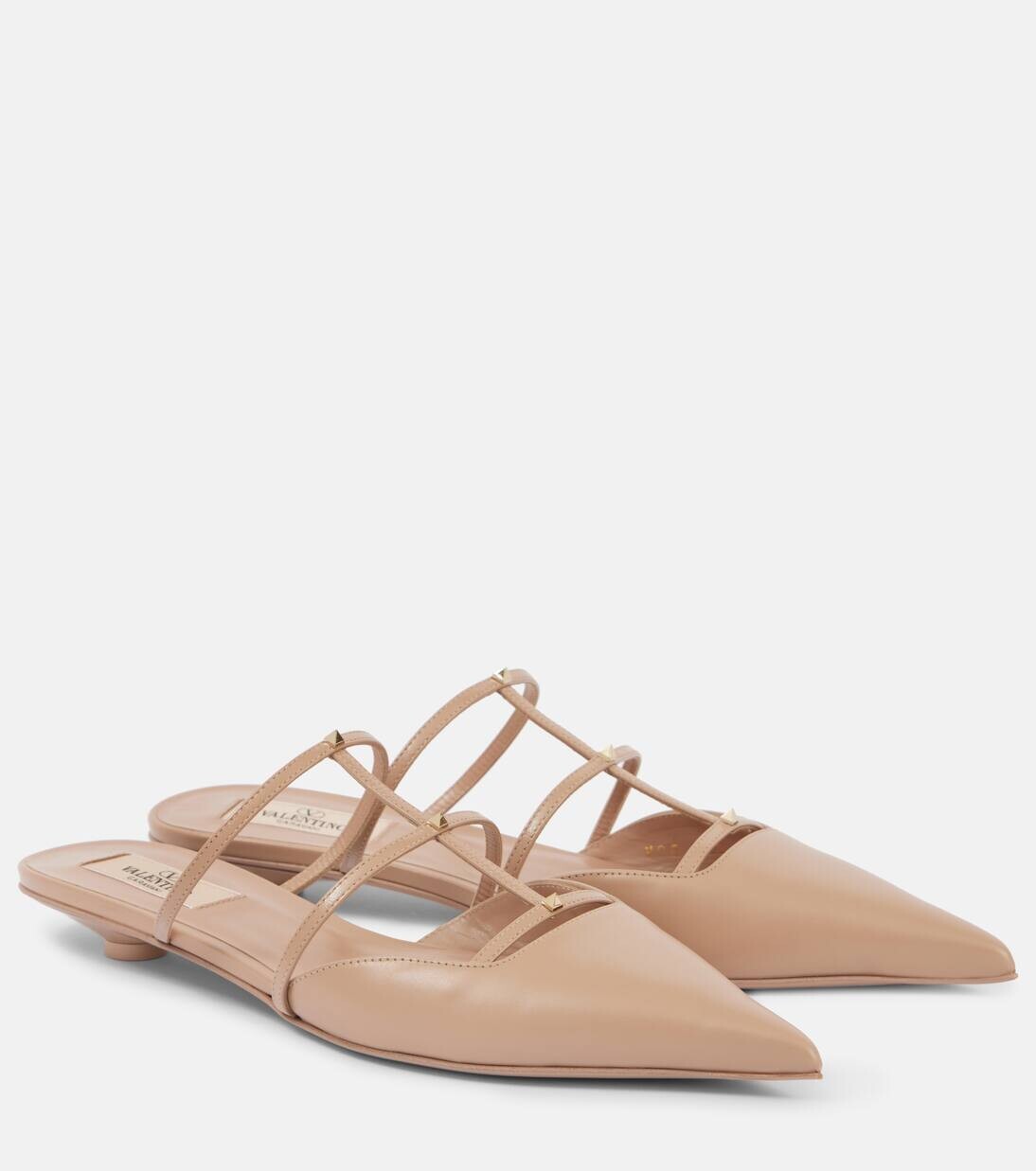 

Кожаные мюли Valentino Garavani, цвет rose cannelle