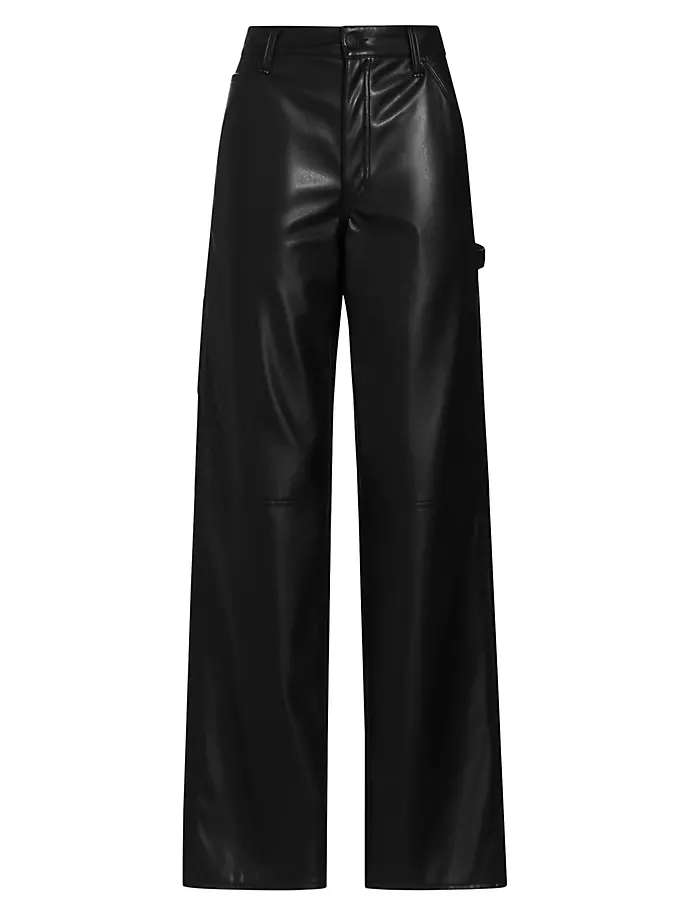 

Брюки плотника из искусственной кожи Rag & Bone, черный