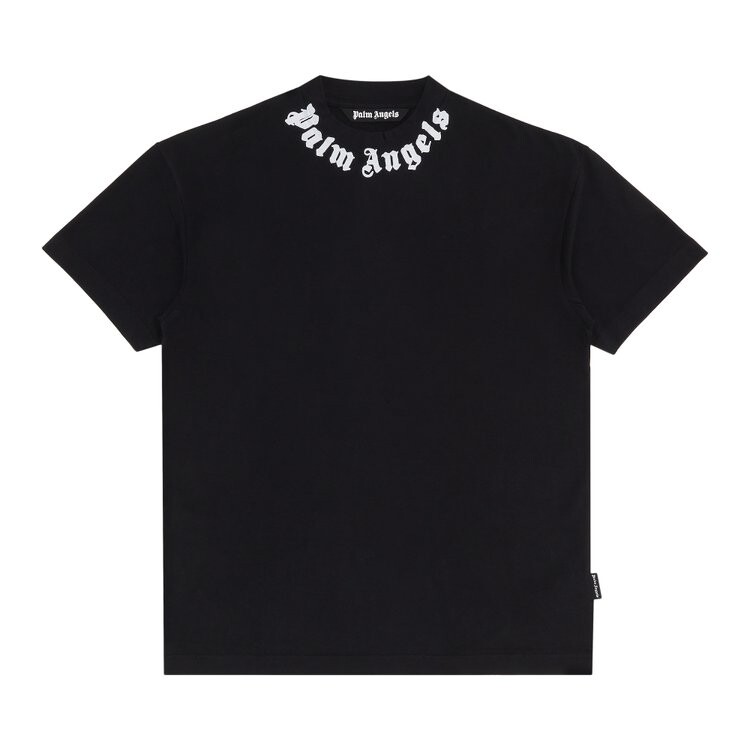 

Футболка Palm Angels Neck Logo Tee, цвет Black/Off White