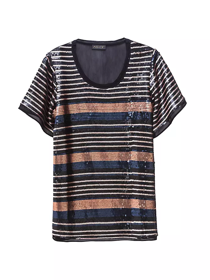 

Футболка Imogen с пайетками As By Df, цвет black blue stripes