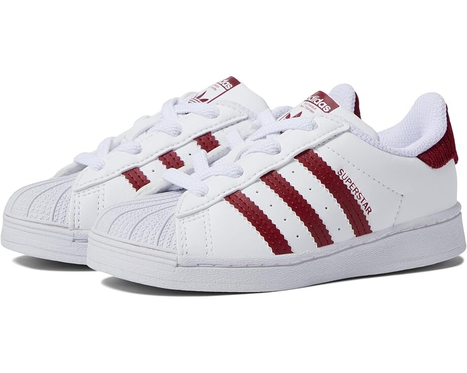 

Кроссовки Adidas Superstar, цвет White/Team College Burgundy/White