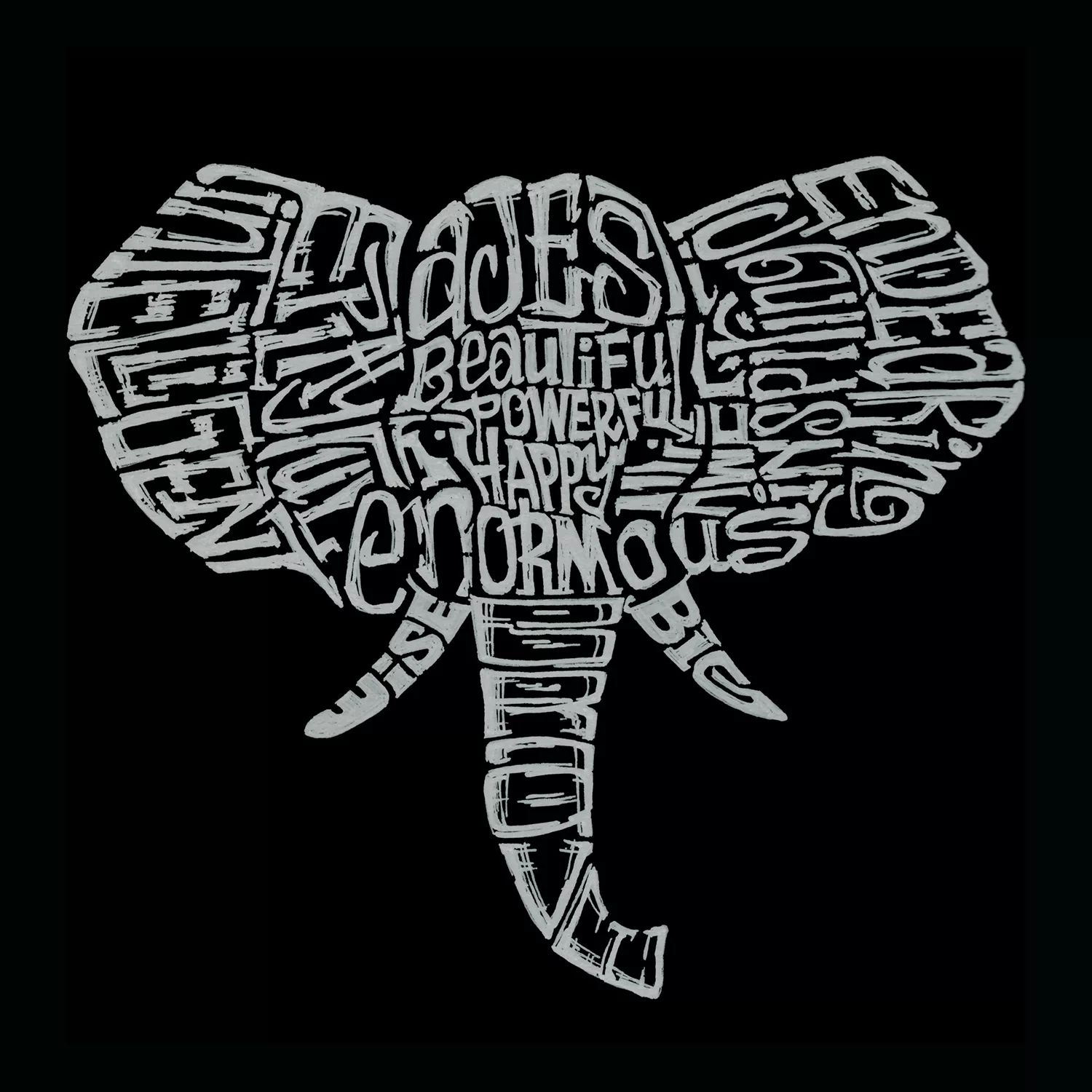 Tusks — мужская футболка с длинным рукавом Word Art LA Pop Art