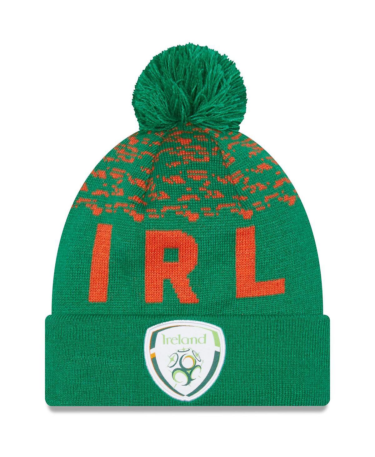 Мужская зеленая вязаная шапка с манжетами и помпоном, сборная Ирландии New Era
