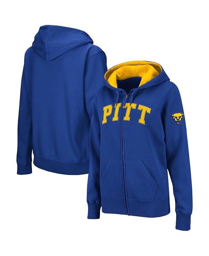 

Женская толстовка с молнией во всю длину и арочным именем Royal Pitt Panthers Colosseum, синий