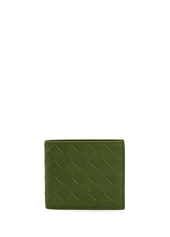 

Двойной зеленый мужской кожаный кошелек Bottega Veneta