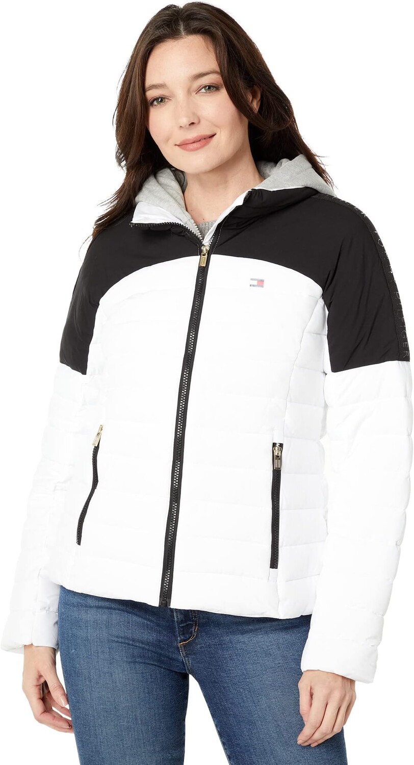 

Пуховик с цветными блоками Tommy Hilfiger, цвет Bright White/Black