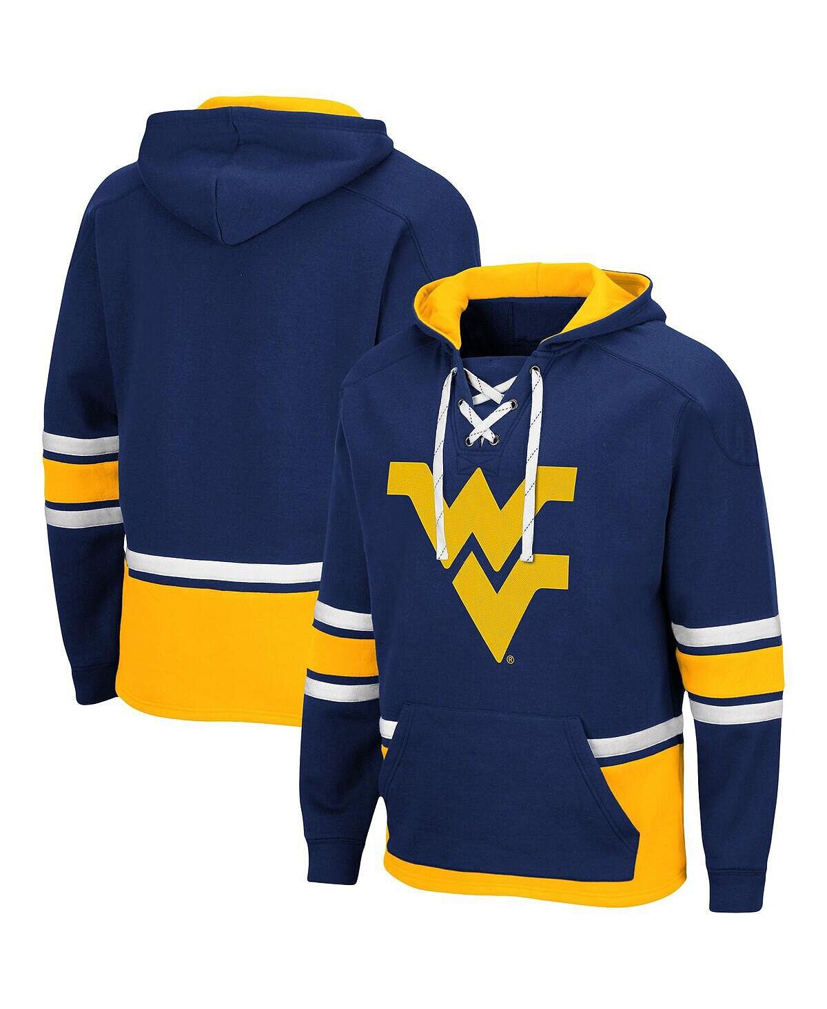 

Мужской темно-синий пуловер с капюшоном West Virginia Mountaineers на шнуровке 3.0 Colosseum