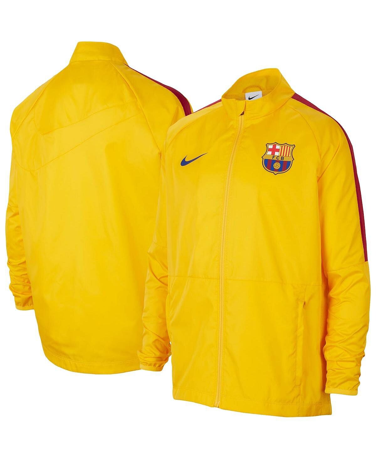 

Желтая куртка Big Boys Barcelona Academy AWF с молнией во всю длину реглан Nike