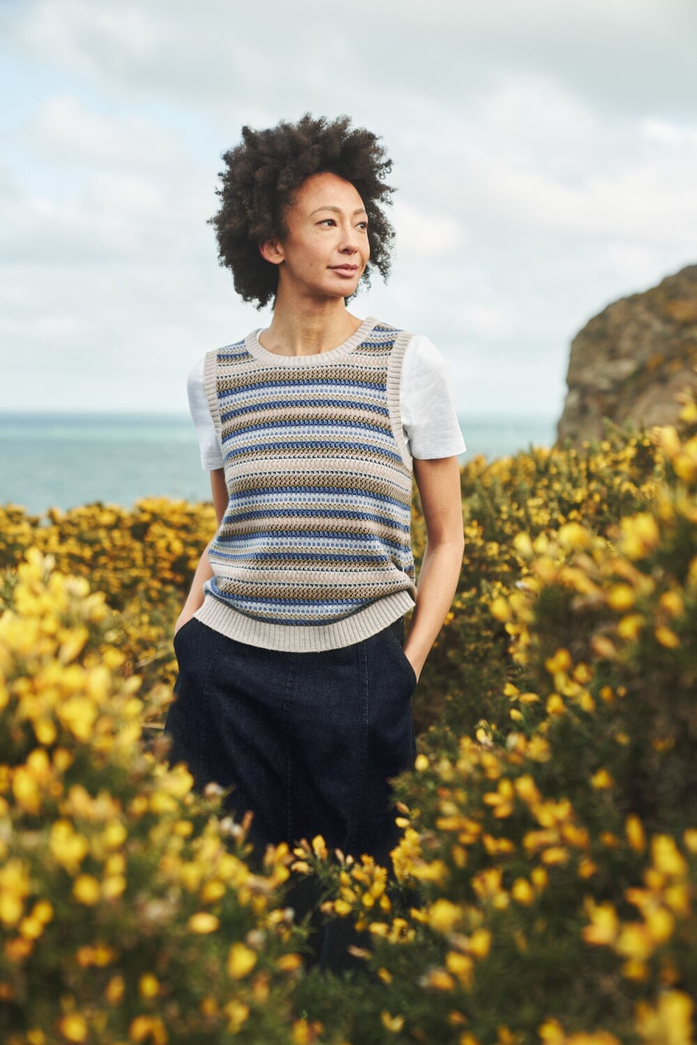 

Трикотаж Durloe Fair Isle Seasalt Cornwall, синий