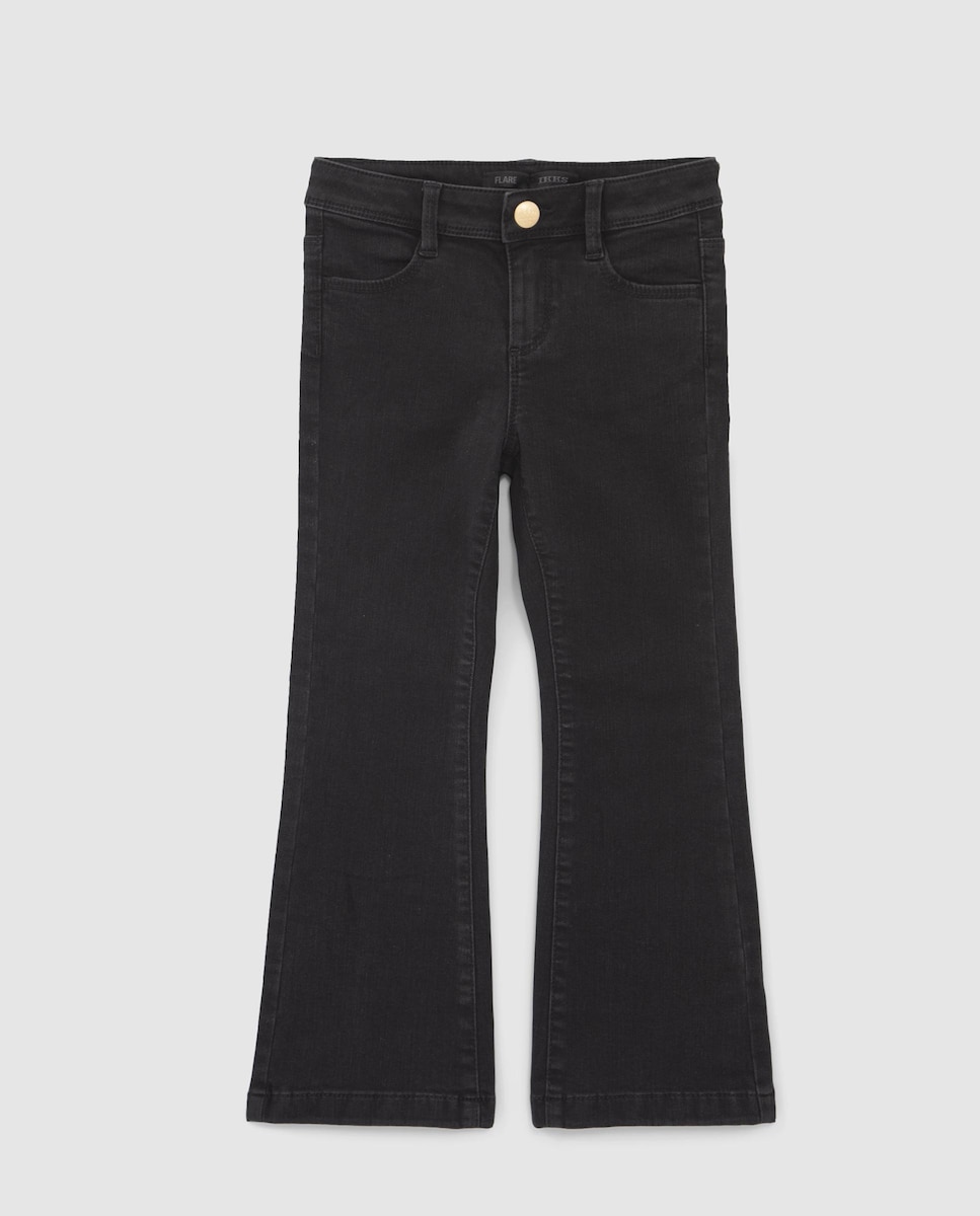 Джинсы-клеш для девочки с поясом IKKS, черный джинсы скинни battle ikks цвет noir