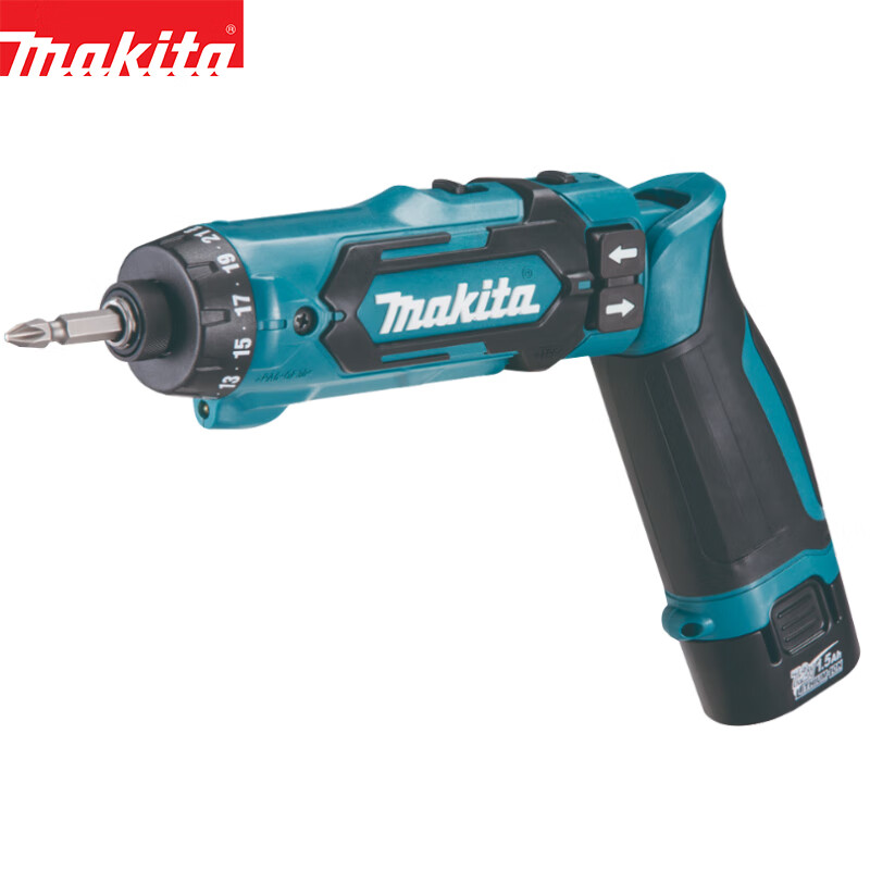 Makita DF012DSE электрическая отвертка, аккумуляторная отвертка с литиевой батареей, электромеханическая отвертка, складной пистолет, тип 7,2 В, 1,5 Ач