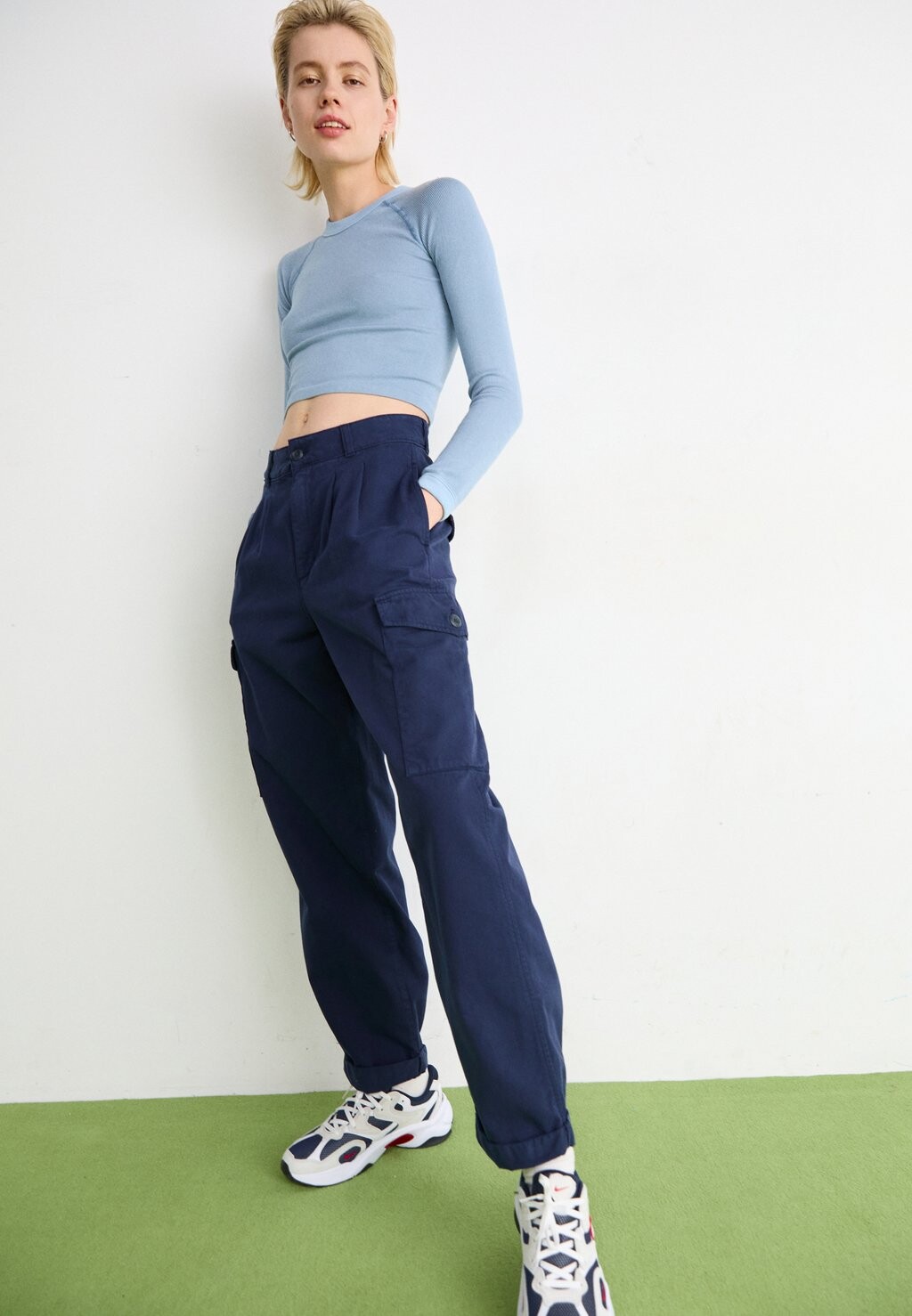 

Брюки с боковыми карманами Collins Pant Carhartt WIP, ВВС синие