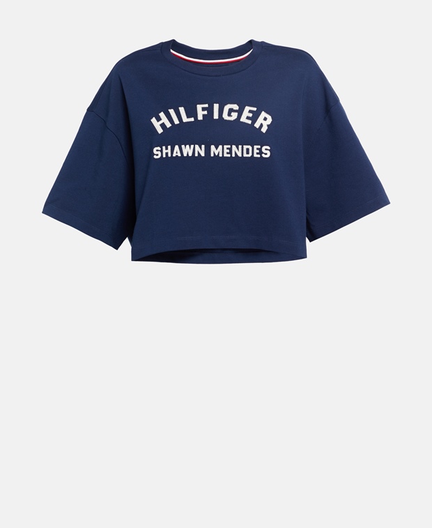 

Укороченный лонгслив Tommy Hilfiger, темно-синий