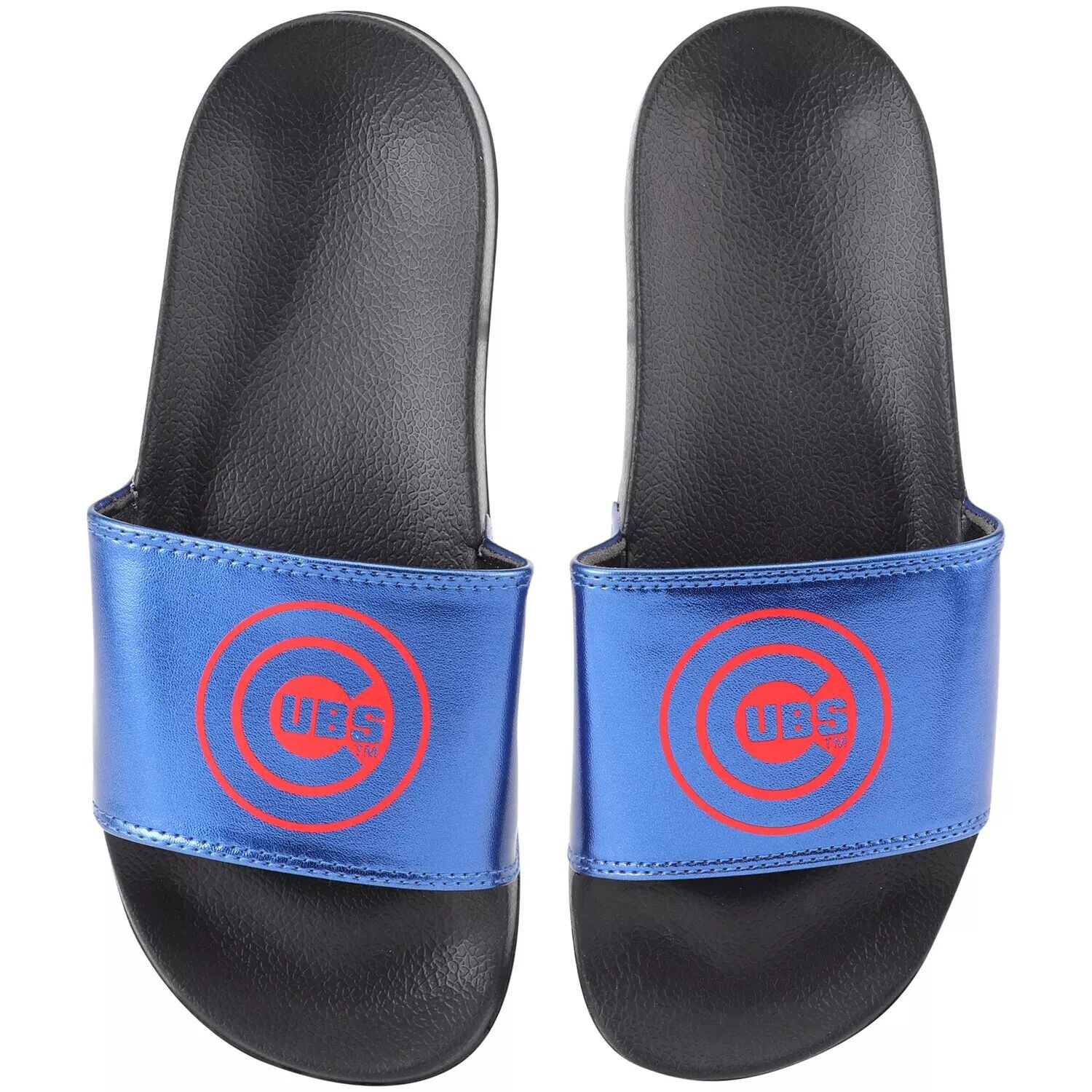 

Женские шлепанцы с эффектом металлик Chicago Cubs