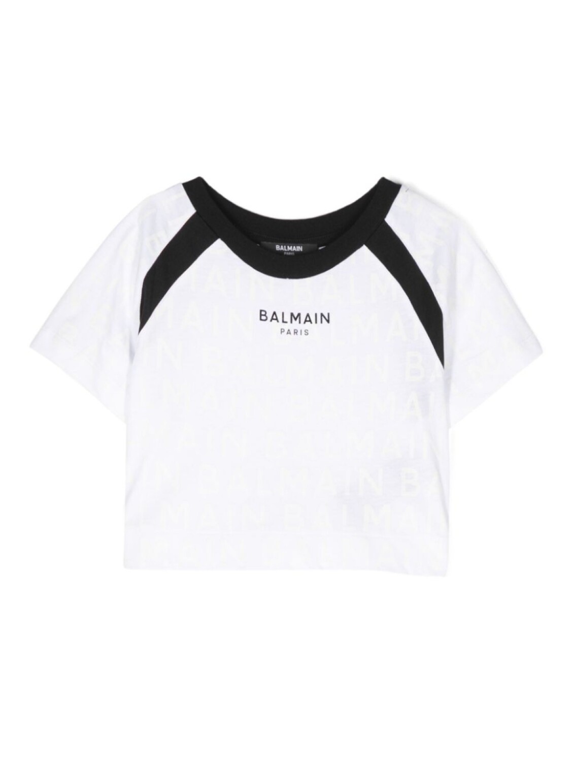 

Хлопковая футболка с логотипом Balmain Kids, белый