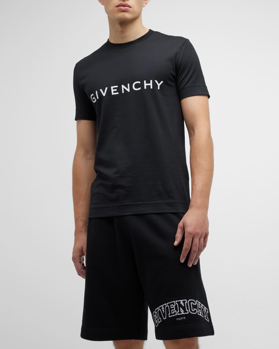 

Мужская базовая футболка с круглым вырезом с логотипом Givenchy, Черный