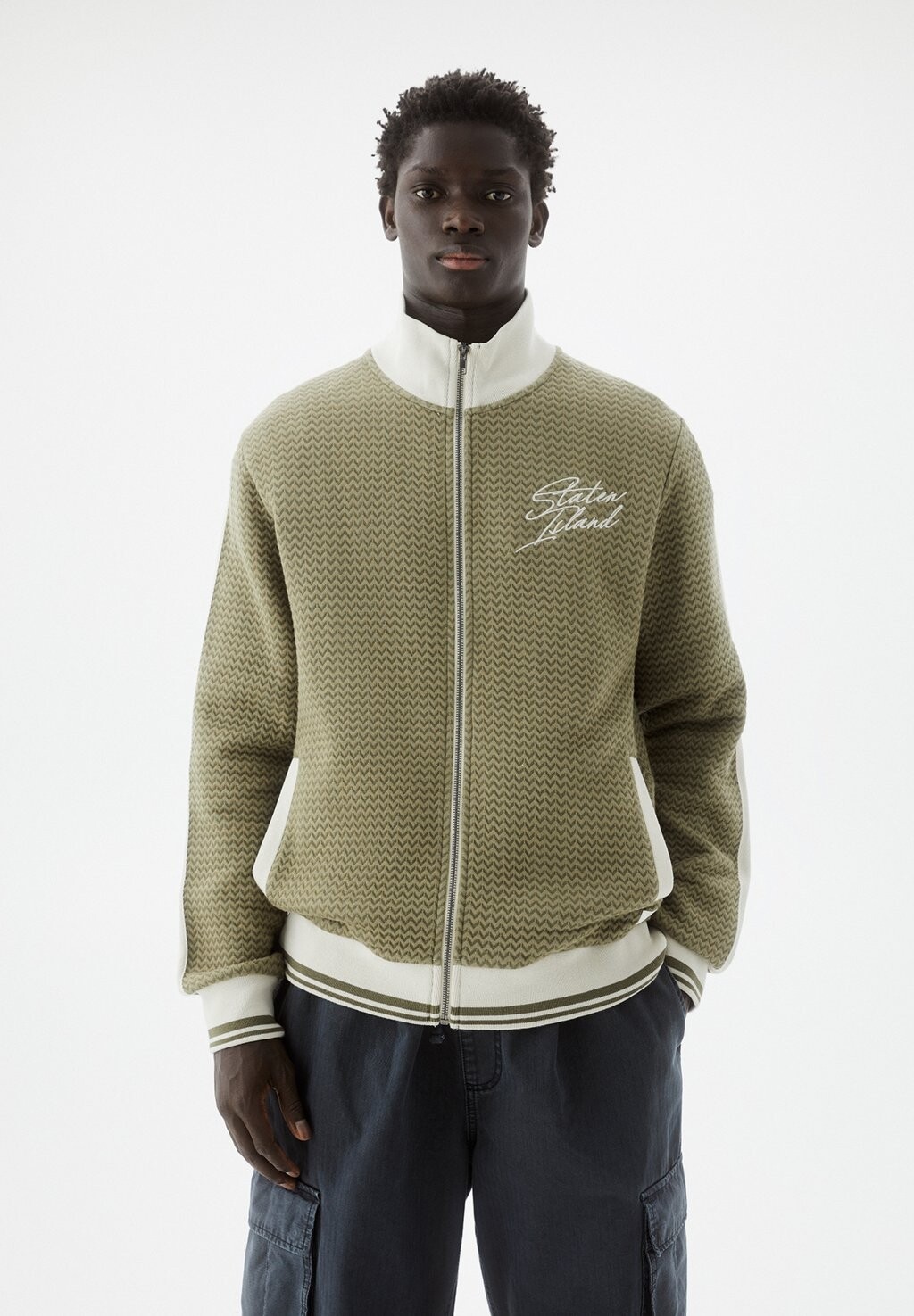 

Кардиган Embroidered PULL&BEAR, хаки