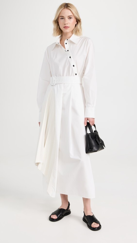 

Платье Róhe Belted Faux Leather Detail, белый