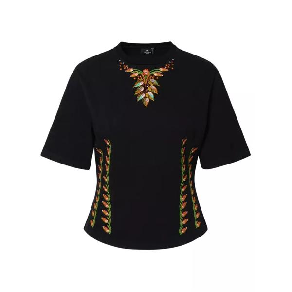 

Футболка cotton t-shirt Etro, черный