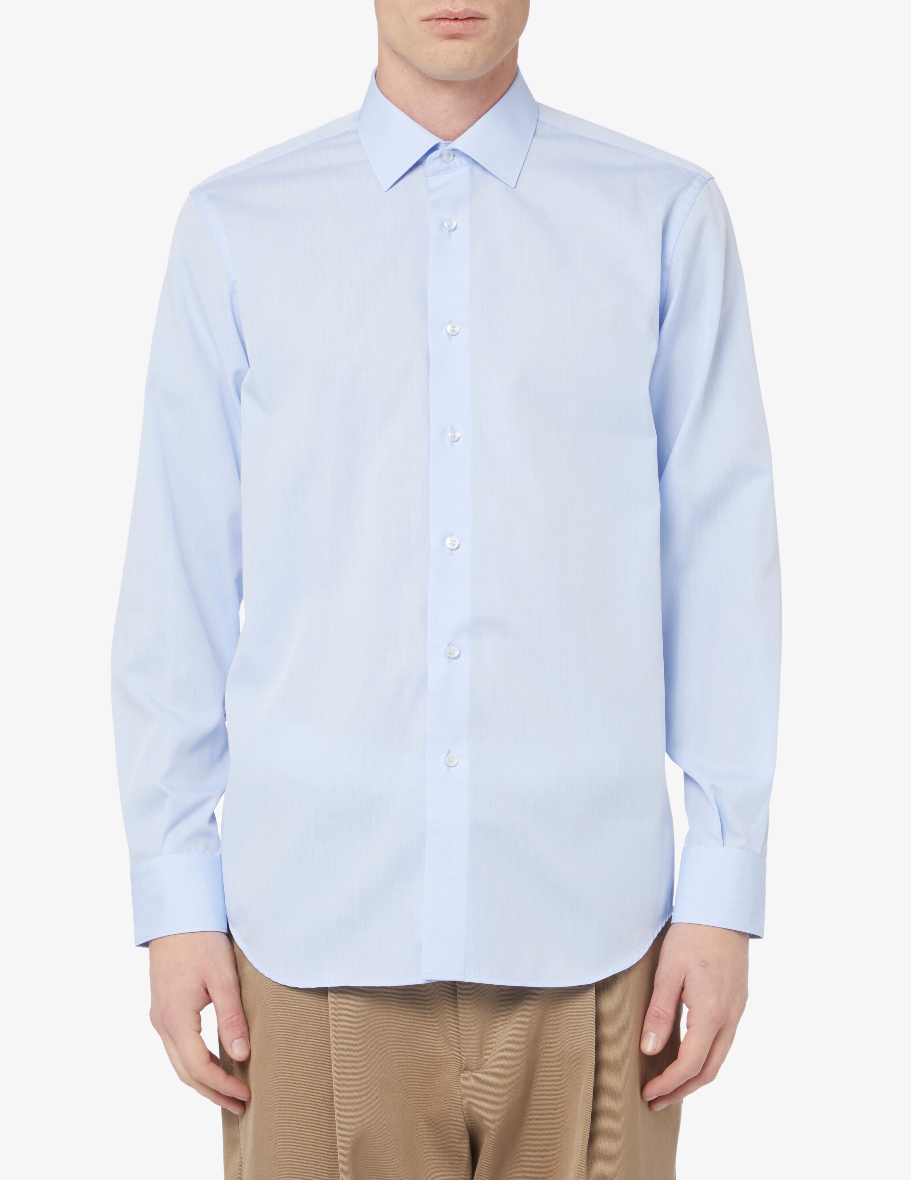Рубашка обычная зефир без утюга Sartoria Italiana, светло-синий цена и фото