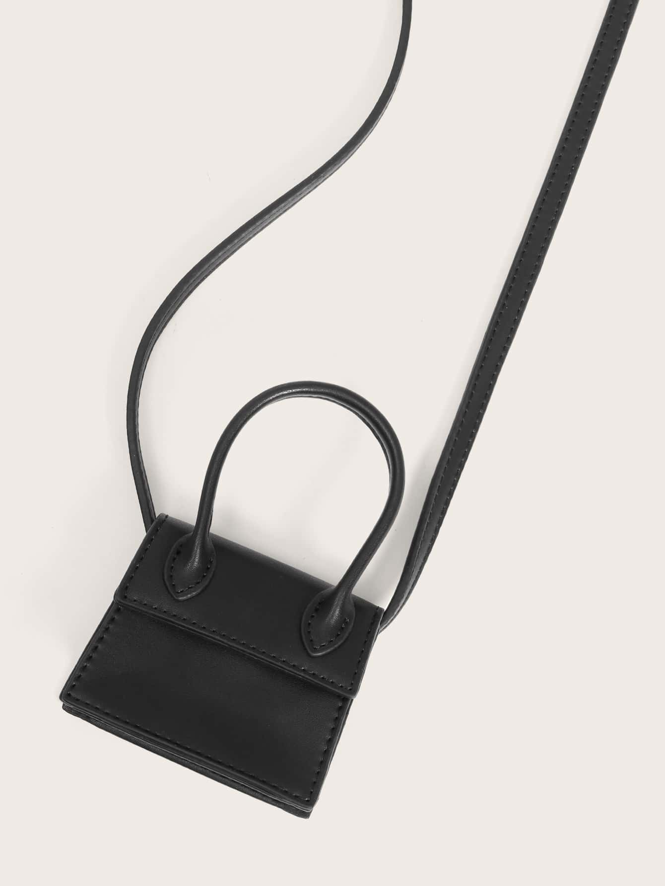 цена Мини-минималистичная сумка-саквояж, черный