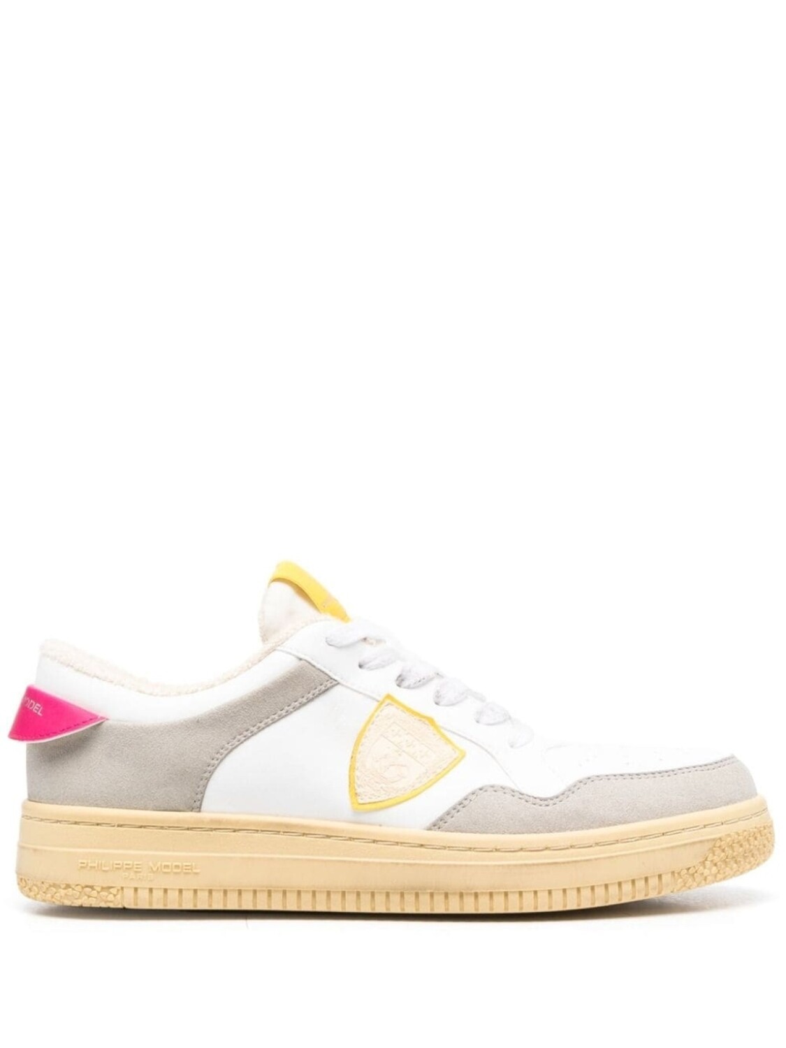 

Кроссовки Philippe Model With Logo Patch, белый/серый/желтый