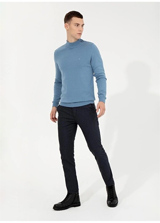 

Мужские брюки Slim Fit темно-синие с нормальной талией и нормальными штанинами Pierre Cardin, Синий