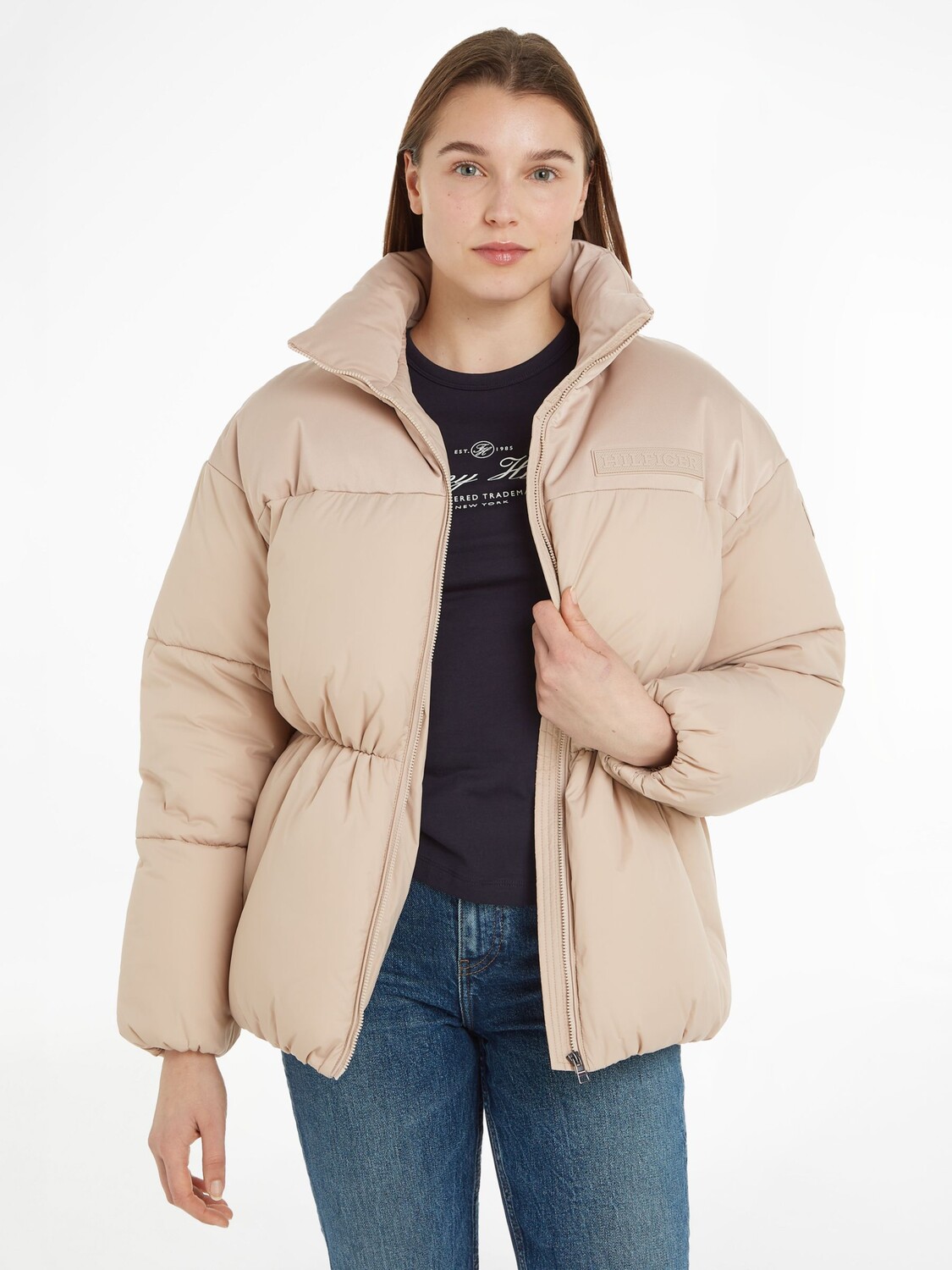 

Утепленная куртка Tommy Hilfiger с высоким воротником, бежевый меринос