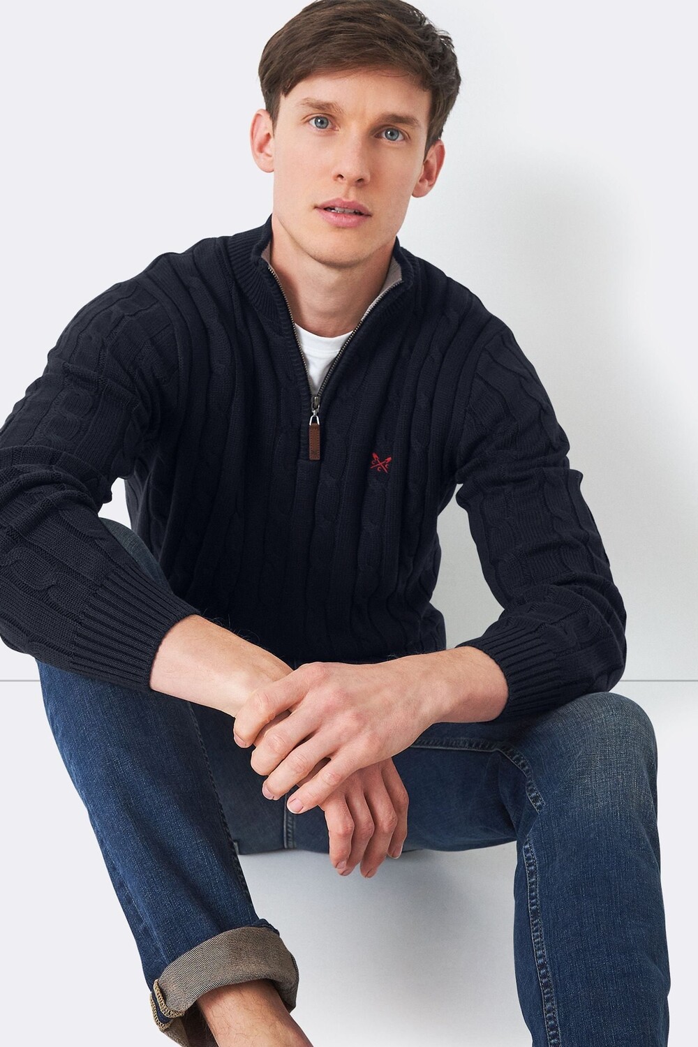 

Синий свитер на молнии 1/2 Регата Crew Clothing Company, синий