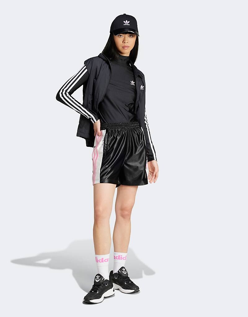 

Черно-розовые шорты adidas Originals adibreak