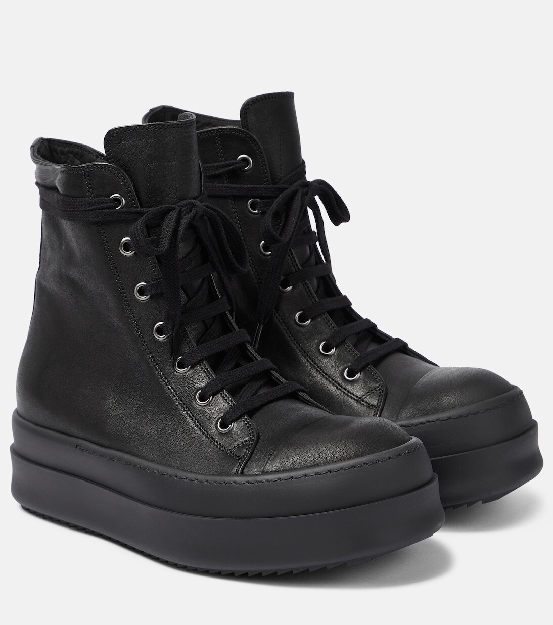 

Кожаные высокие кеды Rick Owens, черный