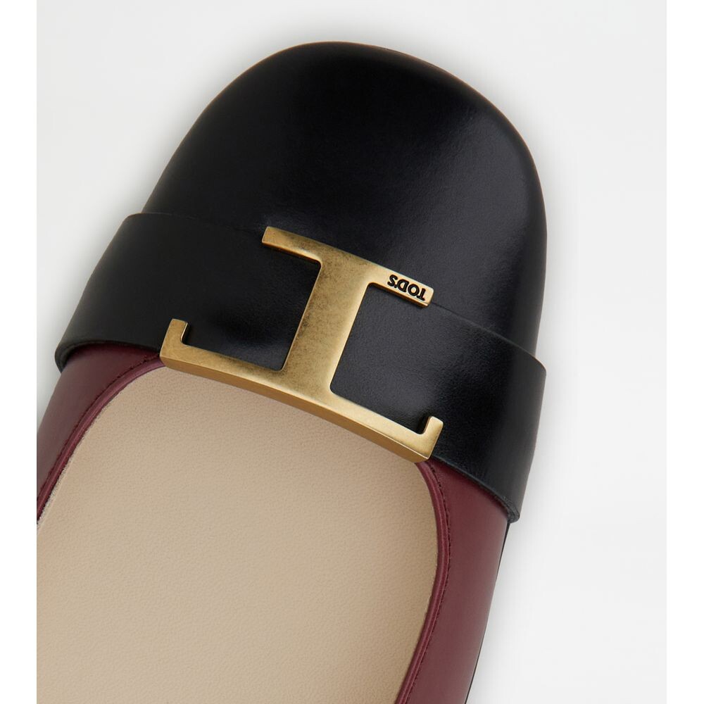 

Кожаные балетки T Timeless TOD's, цвет Amaranth + Balck