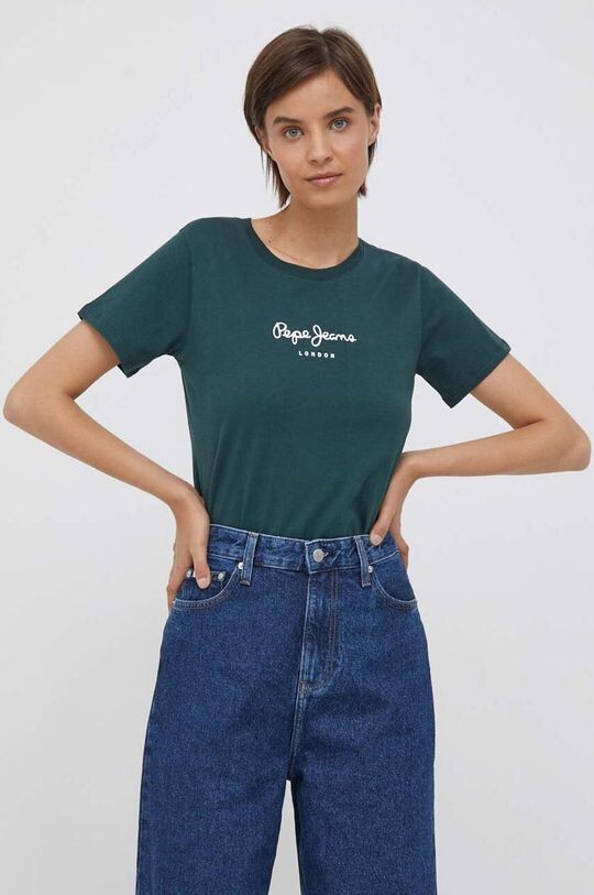 Футболка Wendys из хлопка Pepe Jeans, зеленый