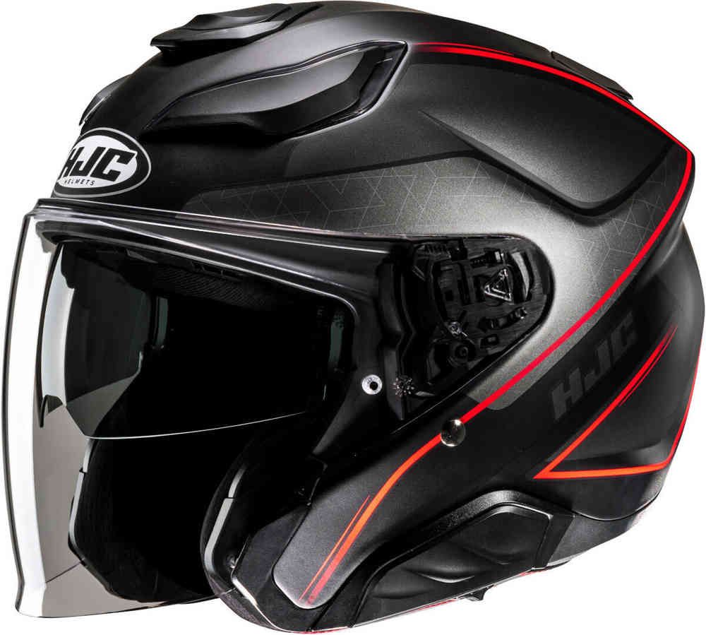 F31 Люди Реактивный шлем HJC, черный/серый/красный