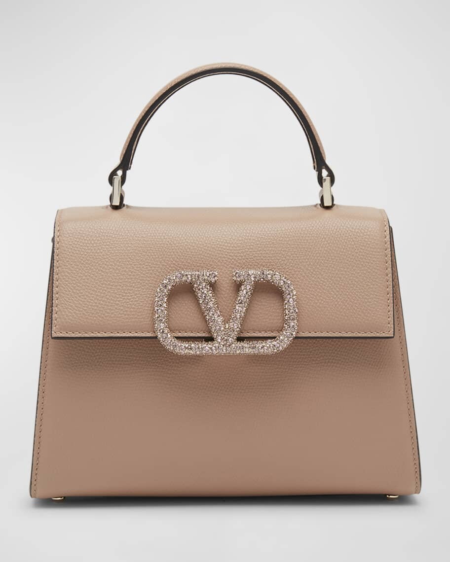 

VSLING Маленькая кожаная сумка со стразами и ручкой сверху Valentino Garavani