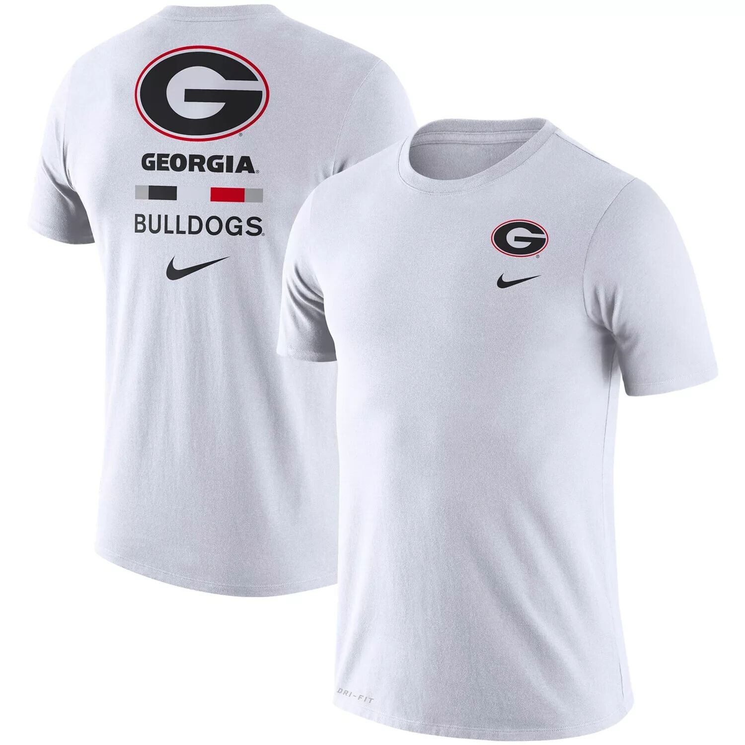 

Мужская белая футболка с логотипом Georgia Bulldogs DNA Performance Nike, Белый