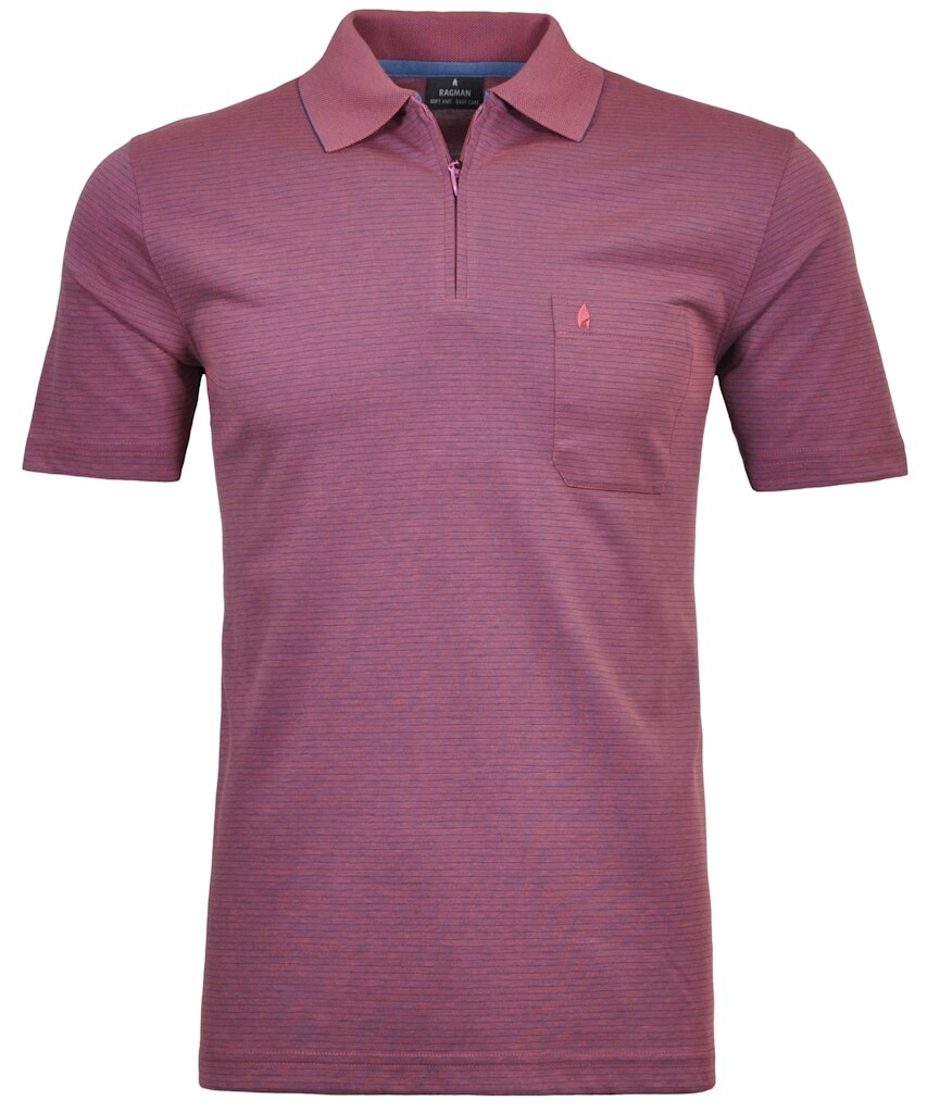 

Футболка Ragman Softknit Polo mit Zip, fe, красный