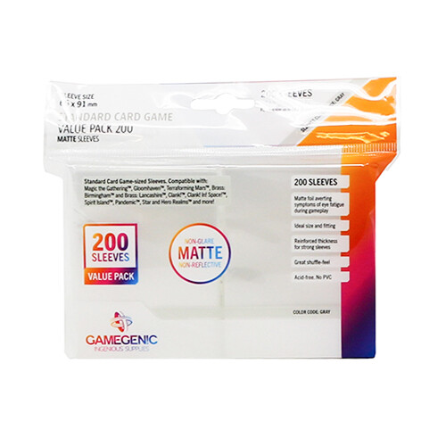 

Чехол для карточек Gamegenic Standard Card Game Value Pack Matte Sleeves – Clear (200)
