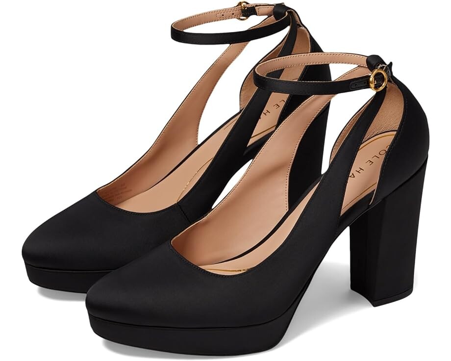 

Туфли Cole Haan Remi Platform Ankle Strap 100 mm, цвет Black Satin