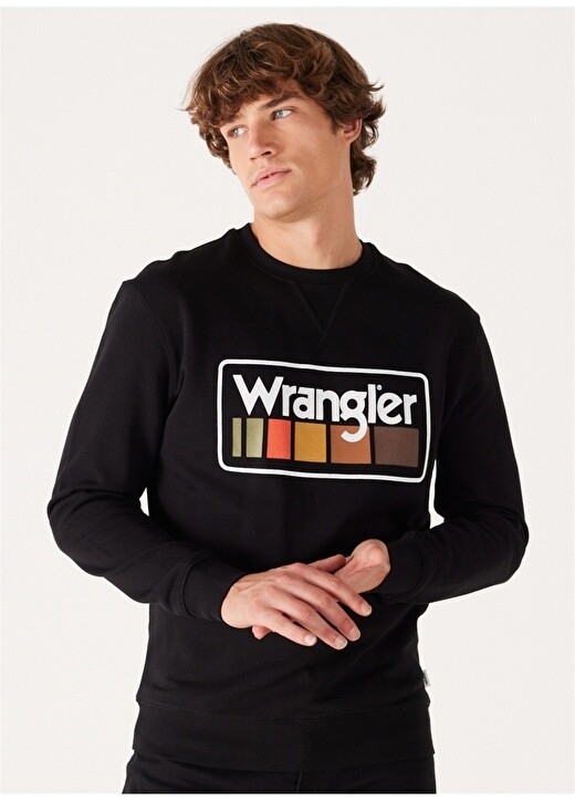 

Черная мужская толстовка с круглым вырезом Wrangler, Черный, Черная мужская толстовка с круглым вырезом Wrangler