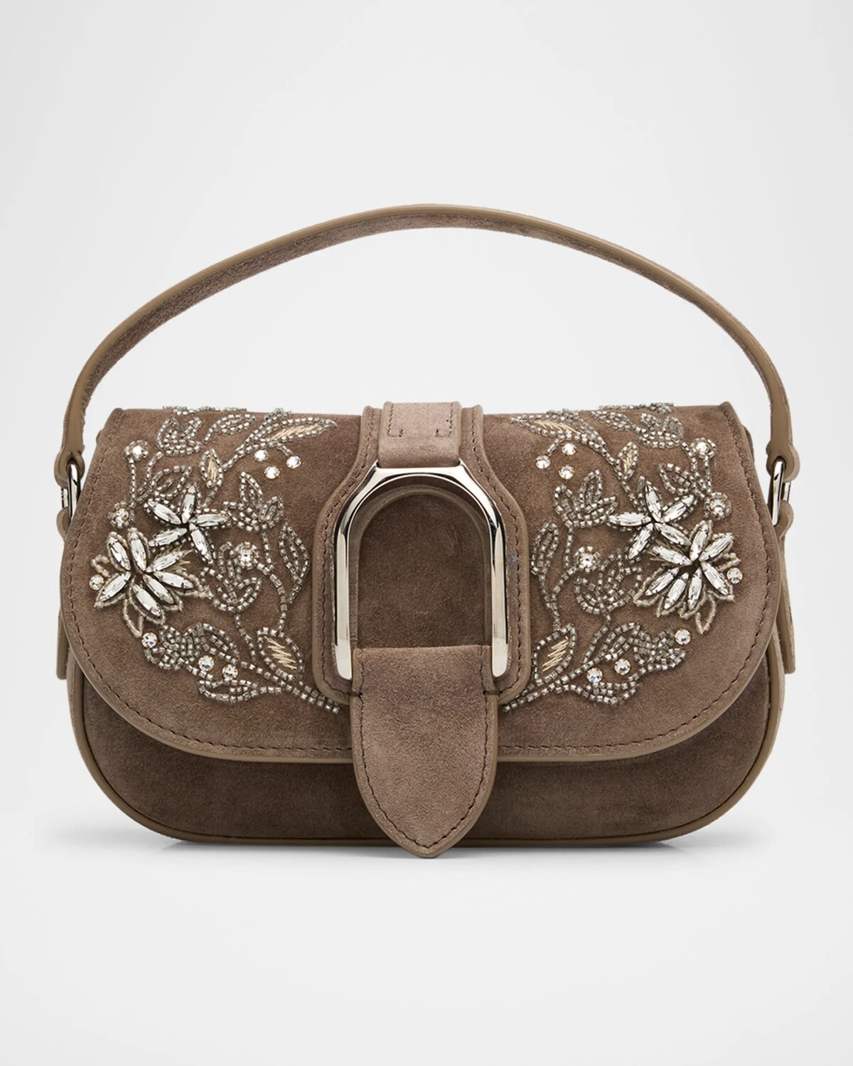 

Миниатюрная замшевая сумка через плечо Welington с украшением Ralph Lauren Collection, цвет Dark Taupe