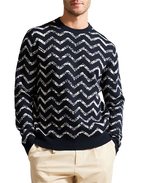 

Жаккардовый свитер с круглым вырезом Sesil Zig Zag Ted Baker, цвет Blue