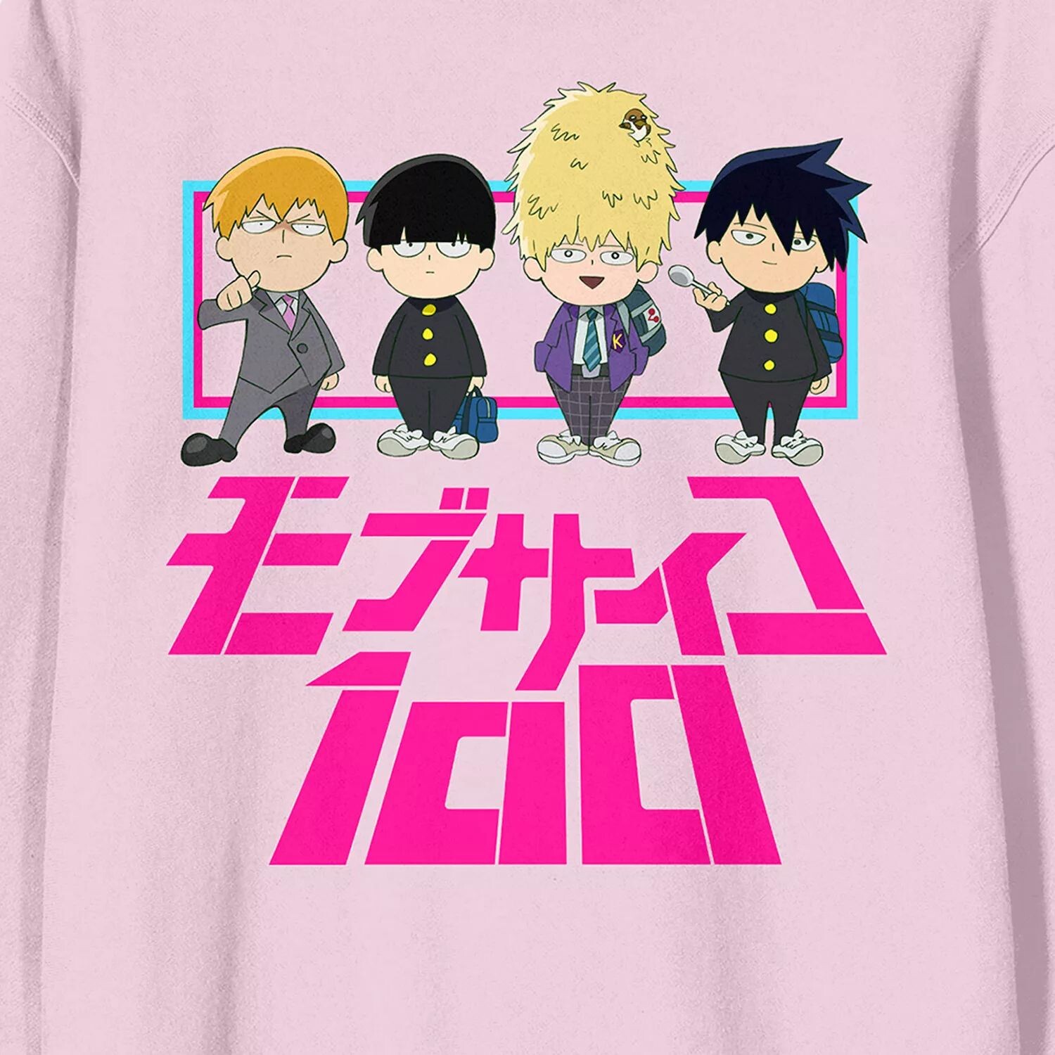 

Мужской пуловер с длинными рукавами и рисунком Mob Psycho 100 в стиле чиби Licensed Character