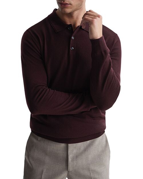 

Пуловер с длинными рукавами Trafford Merino REISS, цвет Red