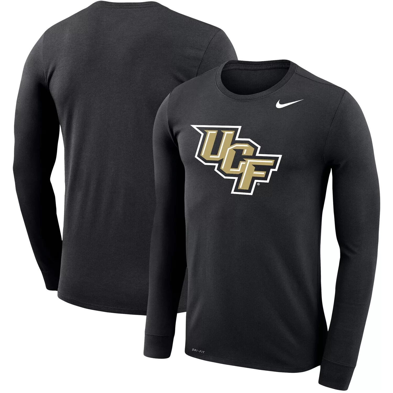 

Мужская черная футболка с длинным рукавом с логотипом UCF Knights Big & Tall Primary Legend Performance Nike, Черный