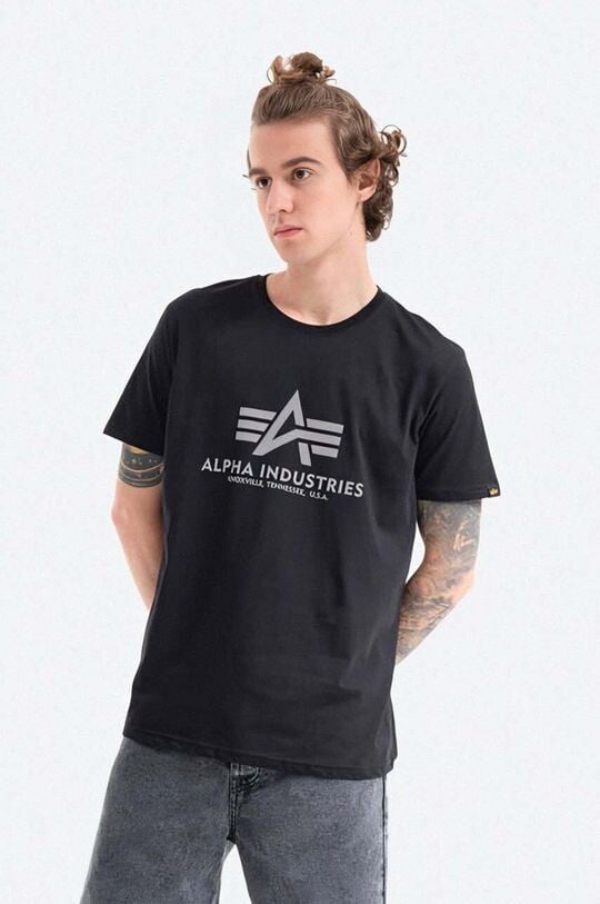 

Хлопковая футболка Alpha Industries, черный