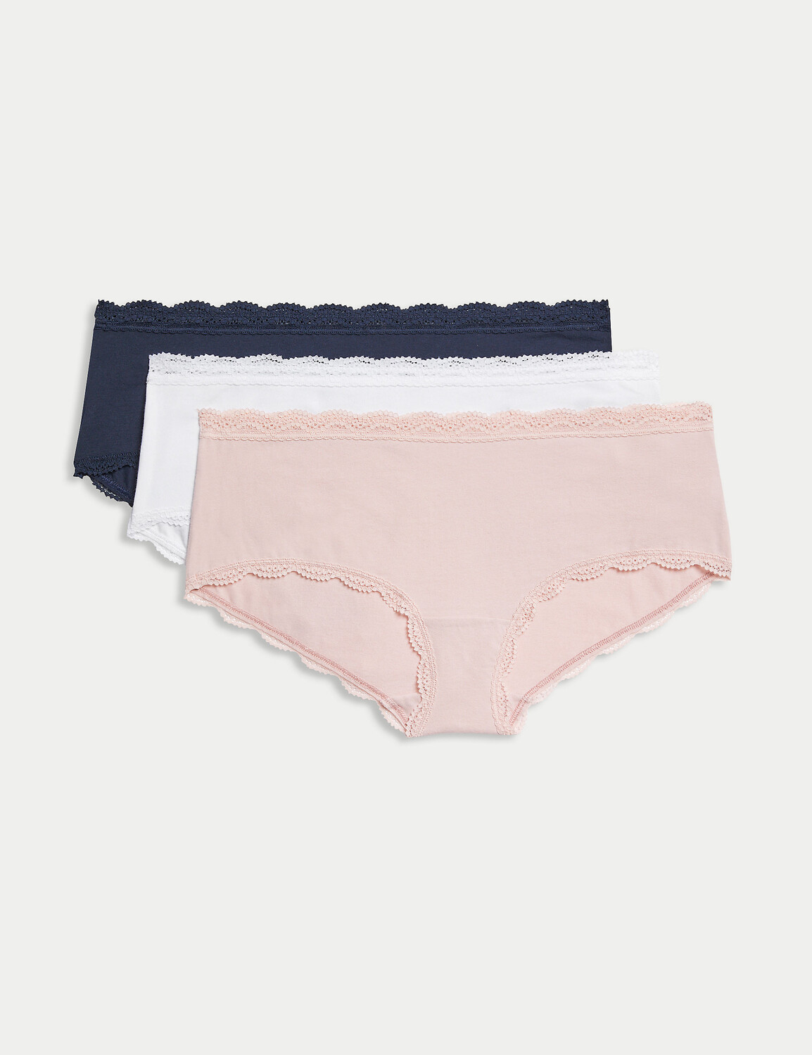 

Шорты из 3 предметов с хлопковым кружевом Marks & Spencer