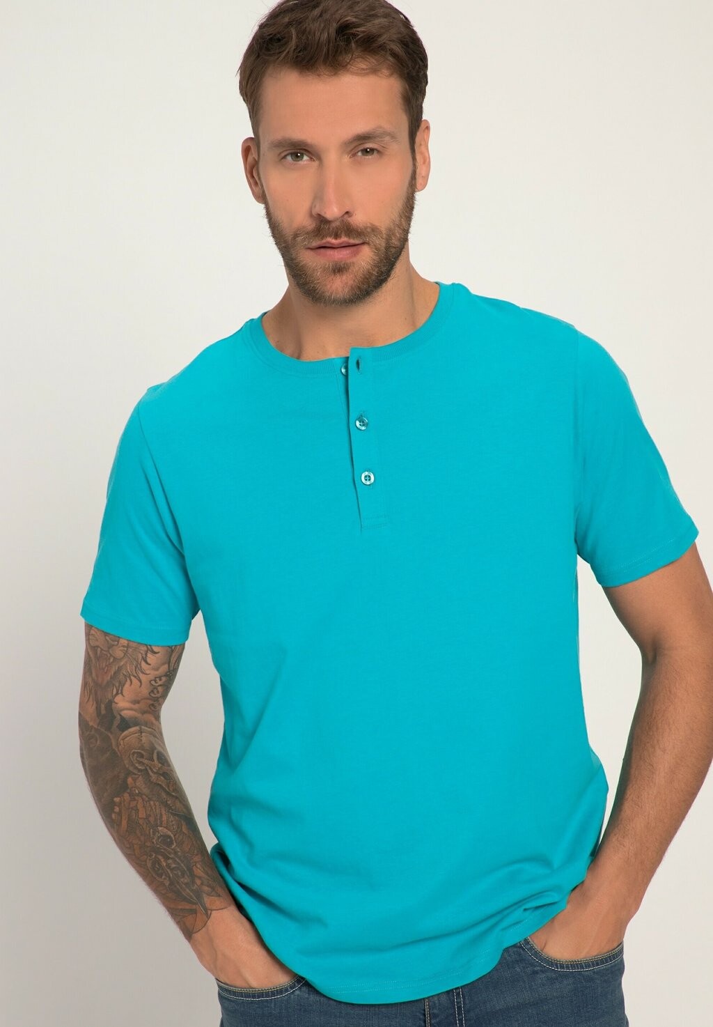 

Базовая футболка HENLEY JP1880, светло-голубой