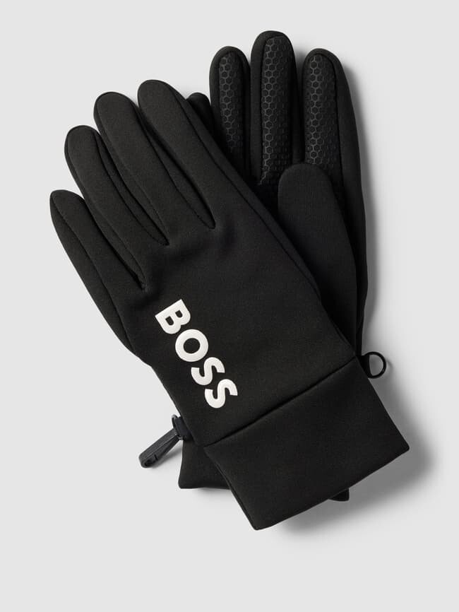 

Перчатки с принтом этикетки модель "Running-Gloves-3" BOSS, черный