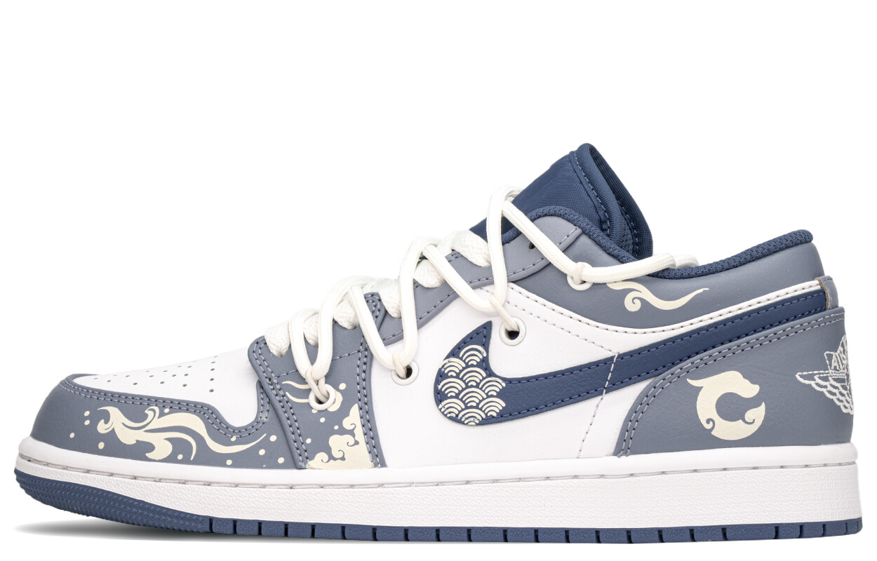 

Кроссовки Air Jordan 1 Vintage Basketball Shoes Men Low-top White/blue, белый/синий